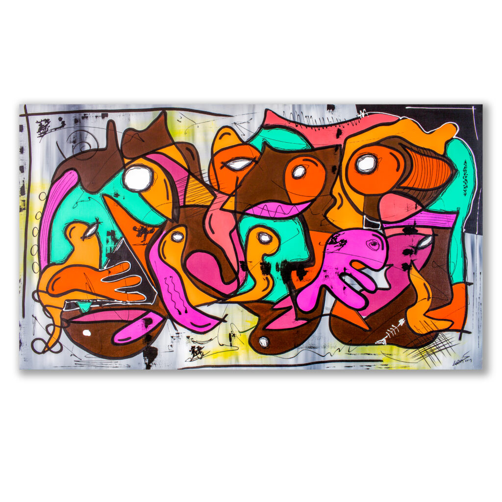 Modern abstract art with a touch of urban. Responsibility. 180x100cm